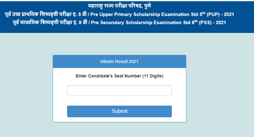 MSCE Pune 5th 8th Scholarship result, Merit List 2021